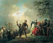 Christian August Lorentzen Dannebrog falling from the sky during the Battle of Lyndanisse, June oil painting on canvas